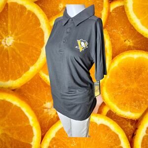 Authentic Pro Fanatics Black Pittsburgh Penguins Rink Short Sleeve Polo‎ Size S